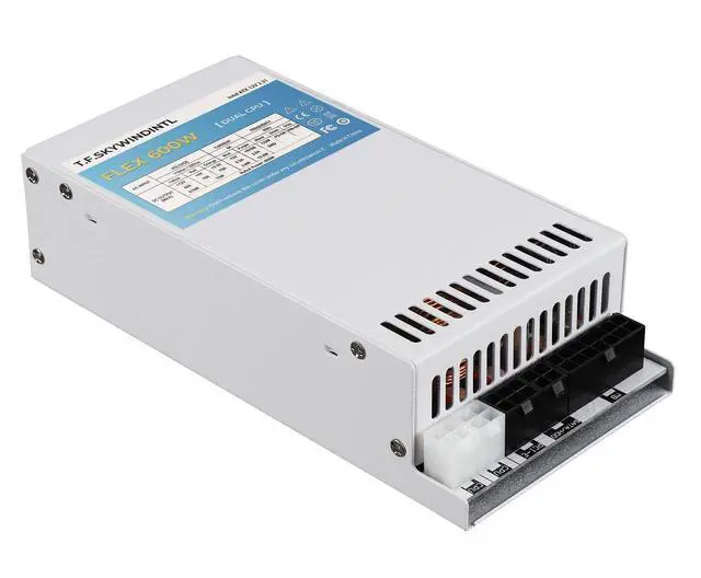 Alt view image 3 of 5 - T.F.SKYWINDINTL Flex ATX Power Supply 600W Dual CPU Connector Modular PSU Full Voltage 110/220V Ultra-Quiet 20+4Pin for Desktop PC Server POS AIO System White