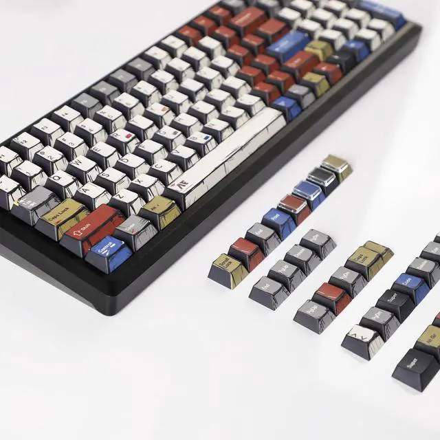 Alt view image 4 of 5 - YMDK Retro Manga Theme Keycaps Anime Comic Full Set 141 Keys Creative Interesting Homemade Custom Keycap PBT Dye Sub Cherry Profile Key Caps for MX Mechanical Keyboard