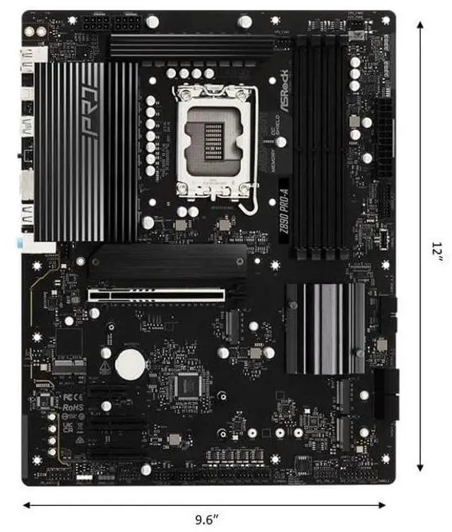 Alt view image 3 of 5 - ASRock Z890 Pro-A Motherboard Intel Core Ultra LGA1851 RL-ILM DDR5 8666 MHz 256 GB ATX Motherboard PCIe 5.0