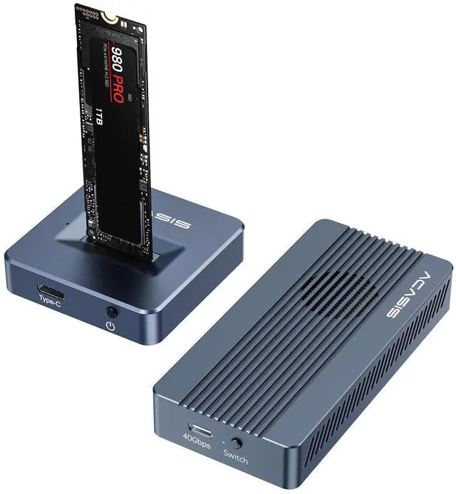 Main image of ACASIS 40Gbps M.2 NVMe SSD Enclosure & 10Gbps NVME SSD Reader Adapter, Aluminium Alloy Housing Fast Heat Dissipation, TBU 405 Pro for M1 M2 Pro/Max, Compatible with USB4/3.2/3.1/3.0/2.0
