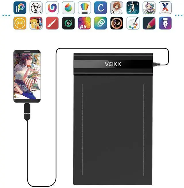 Alt view image 3 of 5 - Graphics Drawing Tablet VEIKK S640 6x4 Inch Portable OSU Tablet with 8192 Levels Battery-free Stylus Pen for Digital Art&Animation,compatible with PC/Mac/Linux/Windows