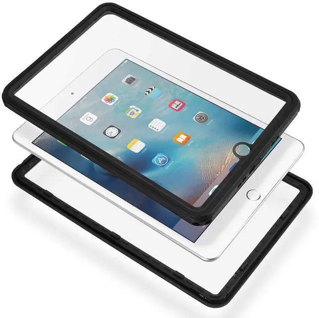 Alt view image 2 of 5 - AICase iPad Mini 4, Lanyard Built-in Screen Protector Rugged Shockproof IP68 Waterproof Case