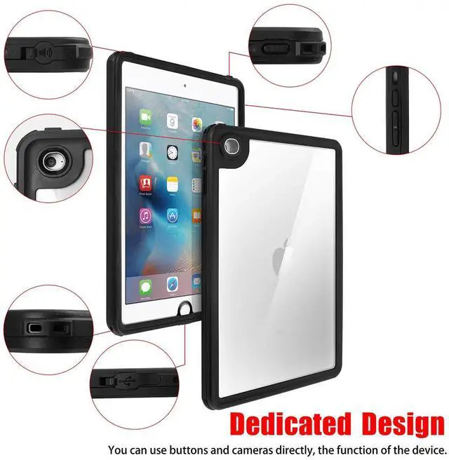 Alt view image 4 of 5 - AICase iPad Mini 4, Lanyard Built-in Screen Protector Rugged Shockproof IP68 Waterproof Case