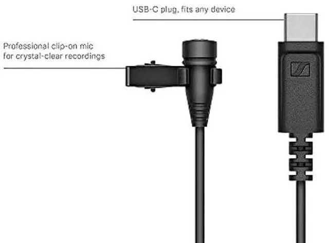 Alt view image 2 of 5 - Sennheiser Pro Audio Condenser Microphone, XS Lav USB-C (509261),Black