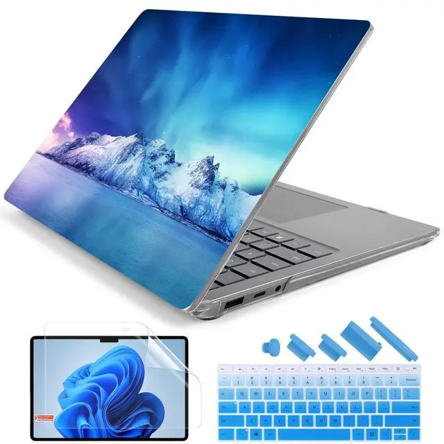Main image of Batianda Premium Laptop Case for 15" Microsoft Surface Laptop 5 4 3 with Metal Palm Rest Designed Clear Protective Plastic Hardshell & Keyboard Cover & Screen Protector, Aurora