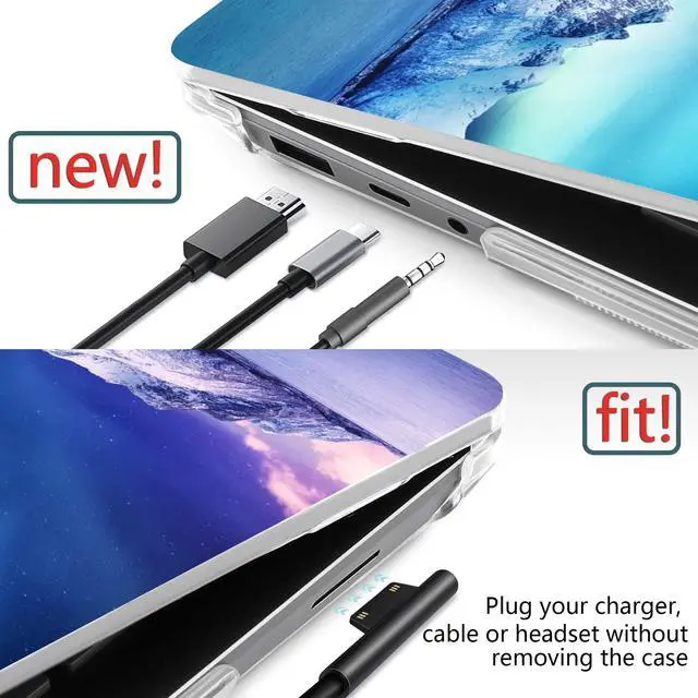 Alt view image 5 of 5 - Batianda Premium Laptop Case for 15" Microsoft Surface Laptop 5 4 3 with Metal Palm Rest Designed Clear Protective Plastic Hardshell & Keyboard Cover & Screen Protector, Aurora