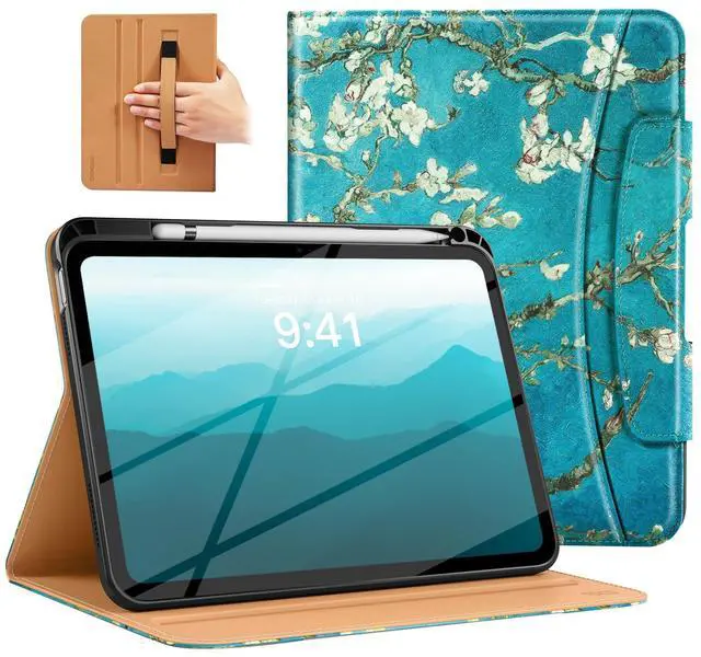 Main image of MoKo for New iPad (A16) 11th Generation Case 11-inch 2025, iPad 10th Generation Case 10.9" 2022 with Pencil Holder & Pocket, Premium Leather Folio Stand Cover, Multiple Viewing Angles, Apricot Blossom