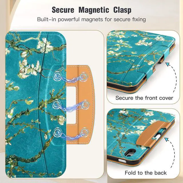 Alt view image 3 of 5 - MoKo for New iPad (A16) 11th Generation Case 11-inch 2025, iPad 10th Generation Case 10.9" 2022 with Pencil Holder & Pocket, Premium Leather Folio Stand Cover, Multiple Viewing Angles, Apricot Blossom