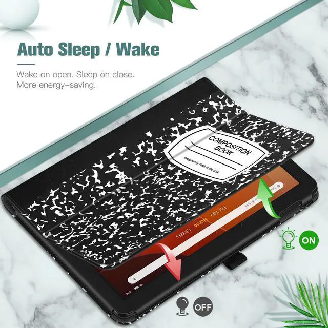 Alt view image 3 of 5 - Fintie Folio Case for All-New  Fire HD 10 and 10 Plus Tablet (13th/11th Generation, 2023/2021 Release) - Slim Fit Standing Cover with Auto Sleep/Wake, Composition Book