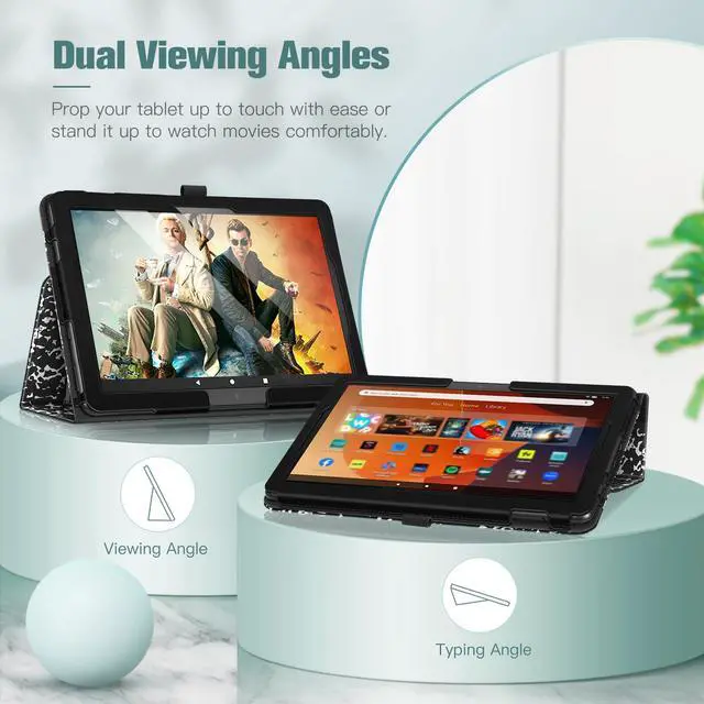 Alt view image 4 of 5 - Fintie Folio Case for All-New  Fire HD 10 and 10 Plus Tablet (13th/11th Generation, 2023/2021 Release) - Slim Fit Standing Cover with Auto Sleep/Wake, Composition Book