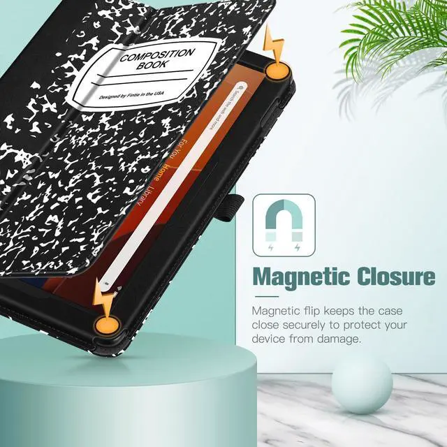 Alt view image 5 of 5 - Fintie Folio Case for All-New  Fire HD 10 and 10 Plus Tablet (13th/11th Generation, 2023/2021 Release) - Slim Fit Standing Cover with Auto Sleep/Wake, Composition Book