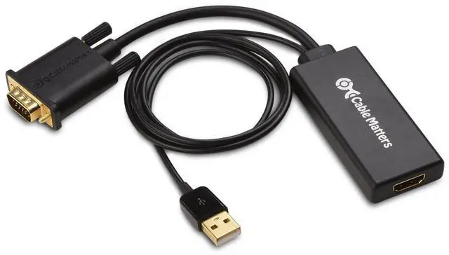 Alt view image 2 of 5 - Cable Matters VGA to HDMI Adapter for Monitor and TV (VGA to HDMI Converter) with Audio Support