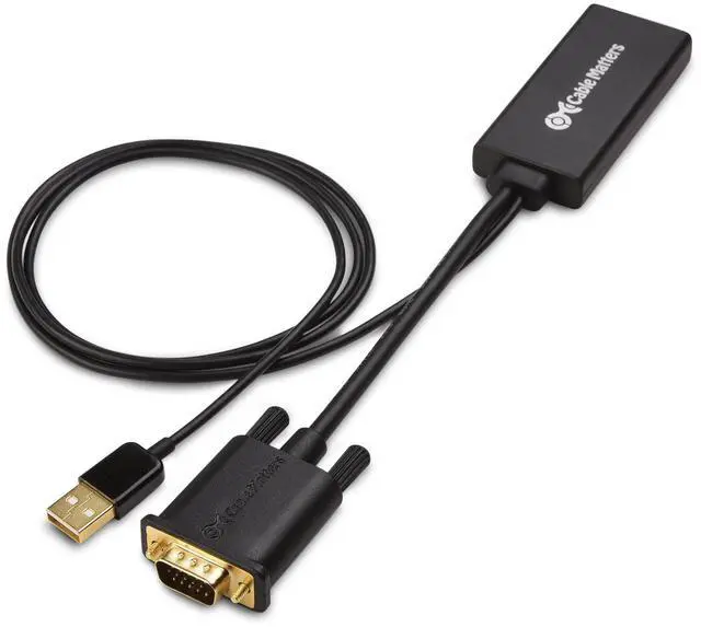 Alt view image 3 of 5 - Cable Matters VGA to HDMI Adapter for Monitor and TV (VGA to HDMI Converter) with Audio Support