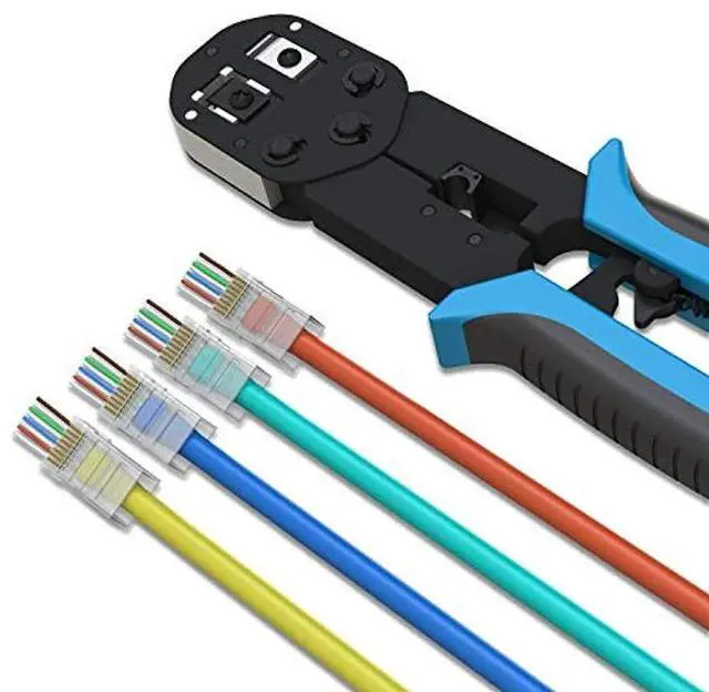 Alt view image 5 of 5 - LINKUP - RJ45 Cat6 Connectors EZ Pass Through Ends | Ethernet Cat 6 Passthrough Solid Plug | UTP Gigabit Round Cable Connector | Platinum Gold Plated High Performance | 105 Pack