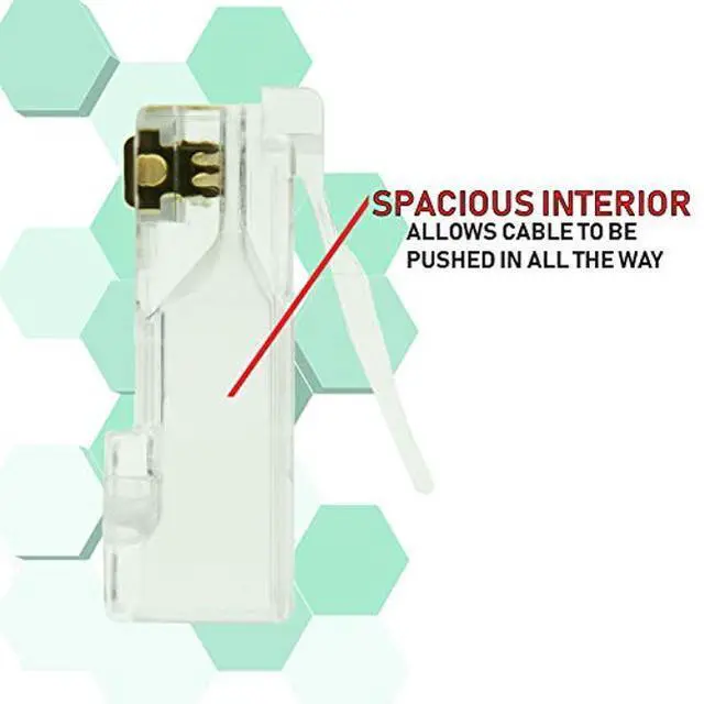 Alt view image 3 of 5 - LINKUP - RJ45 Cat6 Connectors EZ Pass Through Ends | Ethernet Cat 6 Passthrough Solid Plug | UTP Gigabit Round Cable Connector | Platinum Gold Plated High Performance | 105 Pack