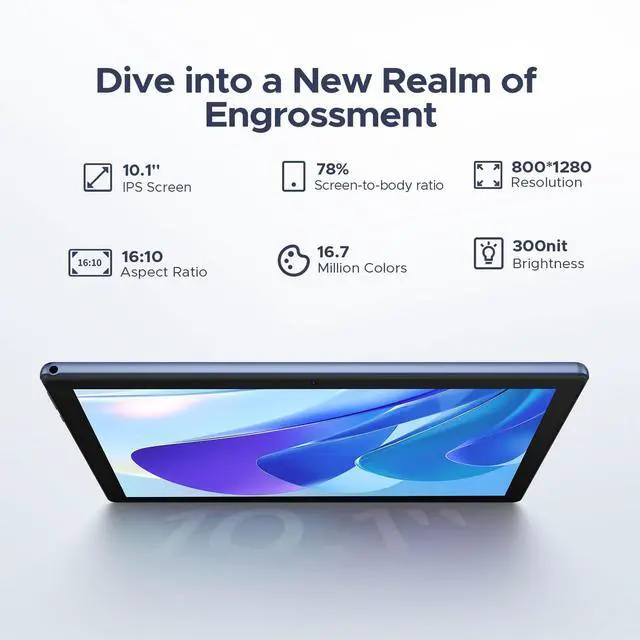 Alt view image 4 of 5 - DOOGEE U10(2025) 10 inch Tablet with Keyboard, Android 15 Tablet 16GB+128GB/2TB Expand, 2.0GHz Quad Core Gaming Tablets,5060mAh,1280x800 IPS HD Touchscreen,WiFi 6,Dual Camera,BT5.0,Widevine L1,Blue