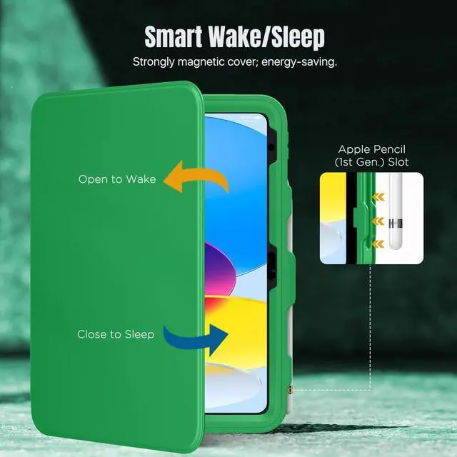 Alt view image 5 of 5 - MoKo for iPad 11-inch (A16) 11th Generation Case 2025/ iPad 10th Generation Case with Pencil Holder 2022 10.9 inch, Built-in Screen Protector Clear Back, Multi Angle Viewing Stand,Forest Green
