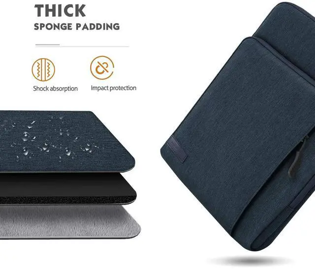 Alt view image 4 of 5 - MoKo 12.9 Inch Tablet Sleeve Bag Carrying Case with Pockets Fits 13 Inch New iPad Pro M4 & Air M2 2024, iPad Pro 12.9 M2&M1, Surface Laptop Go 12.4", Galaxy Tab S8+/S9+ 12.4", Indigo
