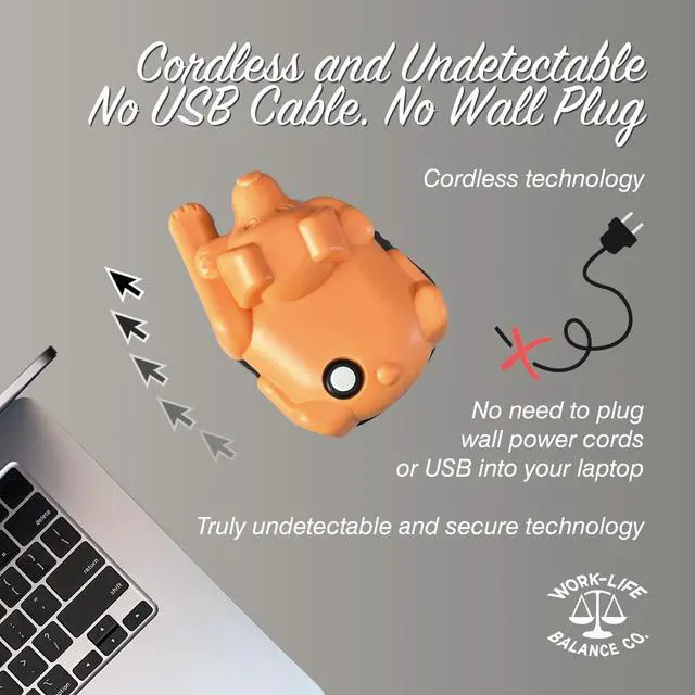 Alt view image 2 of 5 - Laptop Trackpad Jiggler -AA Battery lasts 6 months -Undetectable -Cordless Mouse Jiggler -Does Not Work on DeII -Keeps Touchpad Active, Laptop Awake -Mechanical Mouse Mover -ON/Off Switch (Orange Dog)