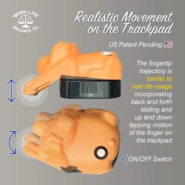 Alt view image 4 of 5 - Laptop Trackpad Jiggler -AA Battery lasts 6 months -Undetectable -Cordless Mouse Jiggler -Does Not Work on DeII -Keeps Touchpad Active, Laptop Awake -Mechanical Mouse Mover -ON/Off Switch (Orange Dog)