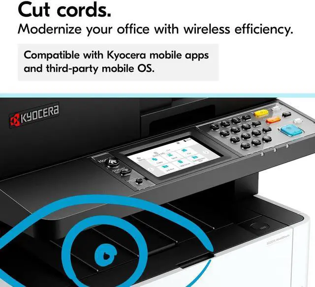 Alt view image 4 of 5 - KYOCERA ECOSYS MA4000wifx Monochrome All-in-One Wireless Laser Printer (Print/Copy/Scan/Fax) up to 42ppm, Dual Scan Document Processor and Free OCR, Cloud & Mobile Utilities