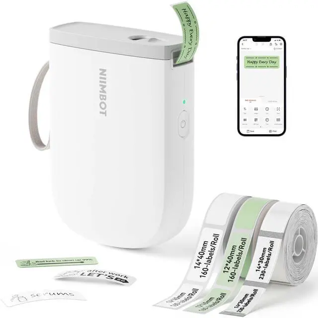 Main image of NIIMBOT D11 New Version Label Maker Machine with 3 Rolls Tape, 300DPI Bluetooth Label Printer, Portable Thermal Printer, Sticker Maker for Organizing Home Office School,White