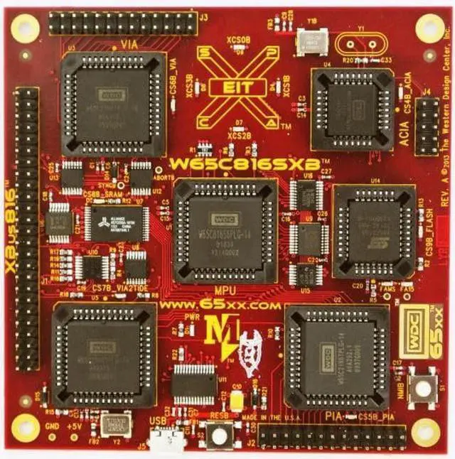 Main image of W65C816SXB Single Board Computer - Featuring W65C816S 8/16-bit Microprocessor, W65C22 VIA, W65C21 PIA, W65C51 ACIA - Ideal for microprocessor Education for Everyone.