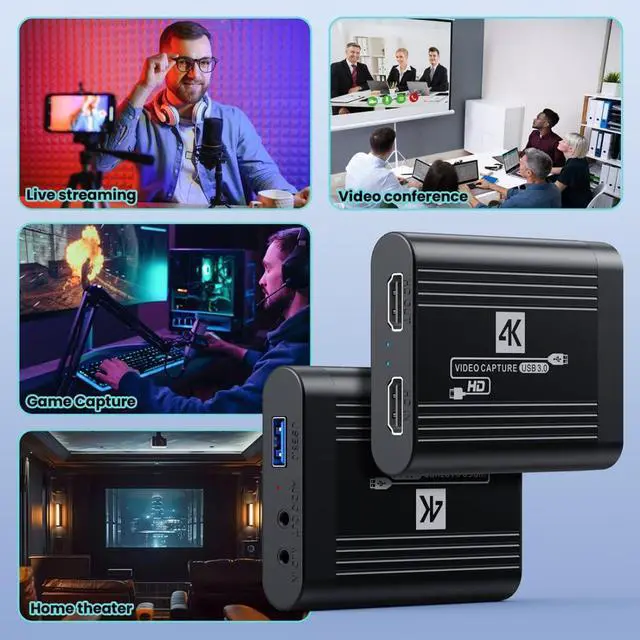 Alt view image 2 of 5 - chenyang 4K HDMI Audio Video USB 3.0 Capture Card 1080P 60FPS for PS4/PS5/Switch/Camera/OBS Support Live Streaming/Video Conference/Game Capture/Hometheater