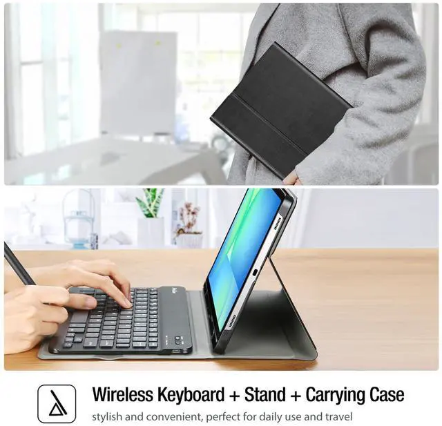 Alt view image 5 of 5 - ProCase Keyboard Case for Galaxy Tab S10 FE 2025 / S9 FE 5G/ WiFi 10.9 Inch 2023 with S Pen Holder, Protective Cover with Detachable Wireless Keyboard for Galaxy Tablet 10.9"-Black