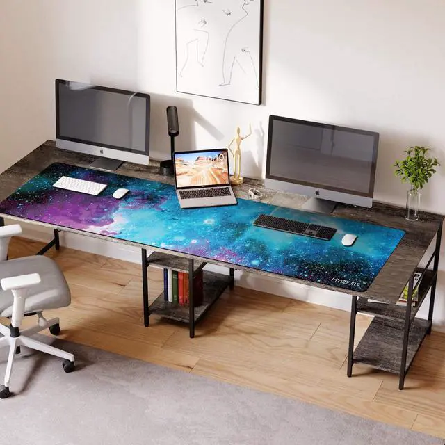 Alt view image 5 of 5 - Mydours 48" x 24" Gaming Mouse Pad - XXL Desk Protector Mat - Rubber & Fabric Full Desk Pad - Computer Desk Pad for Home Office Game (Universe)