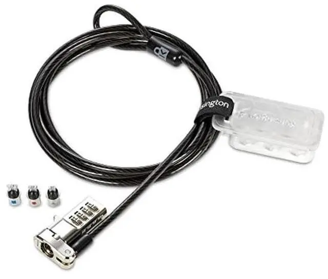 Main image of Kensington Universal 3-in-1 Combination Laptop Lock, Computer Security Locking Cable - Resettable Version (K62316WW), Black