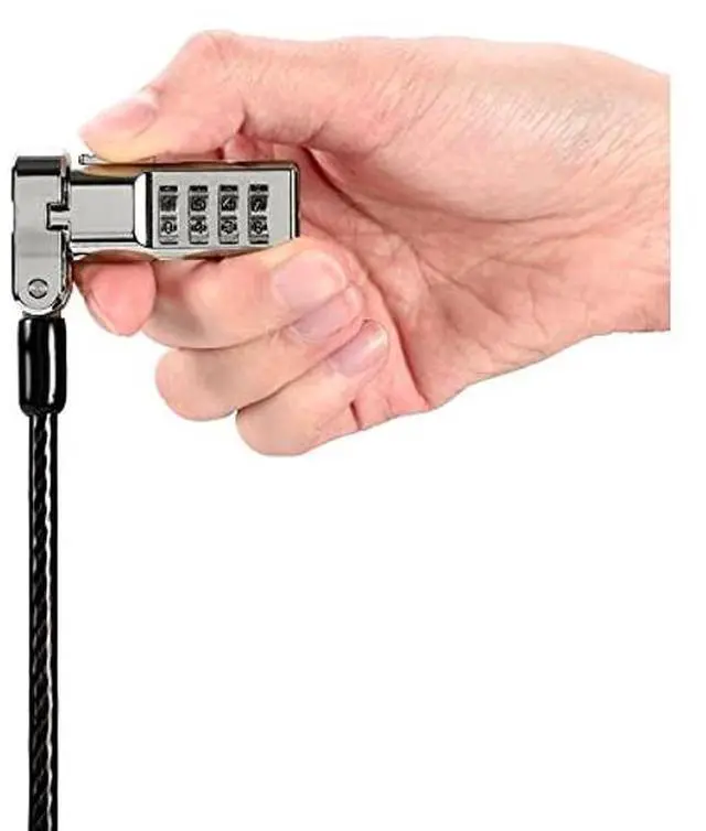 Alt view image 2 of 5 - Kensington Universal 3-in-1 Combination Laptop Lock, Computer Security Locking Cable - Resettable Version (K62316WW), Black