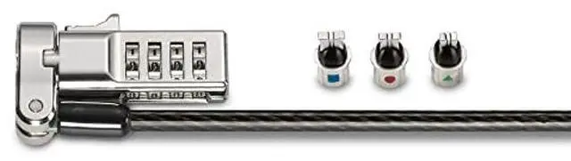 Alt view image 3 of 5 - Kensington Universal 3-in-1 Combination Laptop Lock, Computer Security Locking Cable - Resettable Version (K62316WW), Black