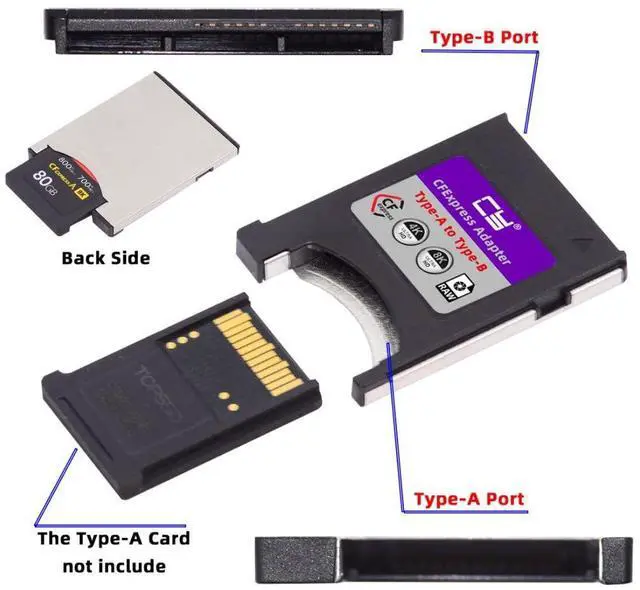 Alt view image 2 of 5 - chenyang NVMe PCIe Gen 3x2 CF Express Type-A to Type-B Memory Card Convertor Adapter