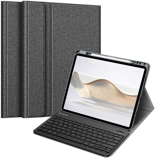 Main image of Fintie Keyboard Case for iPad Pro 13-inch (M4) 2024 with Pencil Holder - Soft TPU Back Cover with Magnetically Detachable Bluetooth Keyboard, Gray