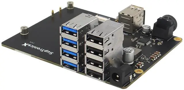 Main image of Geekworm X1013 PCIe to 10-Port USB 3.0 + USB 2.0 USB HUB Shield for Raspberry Pi 5