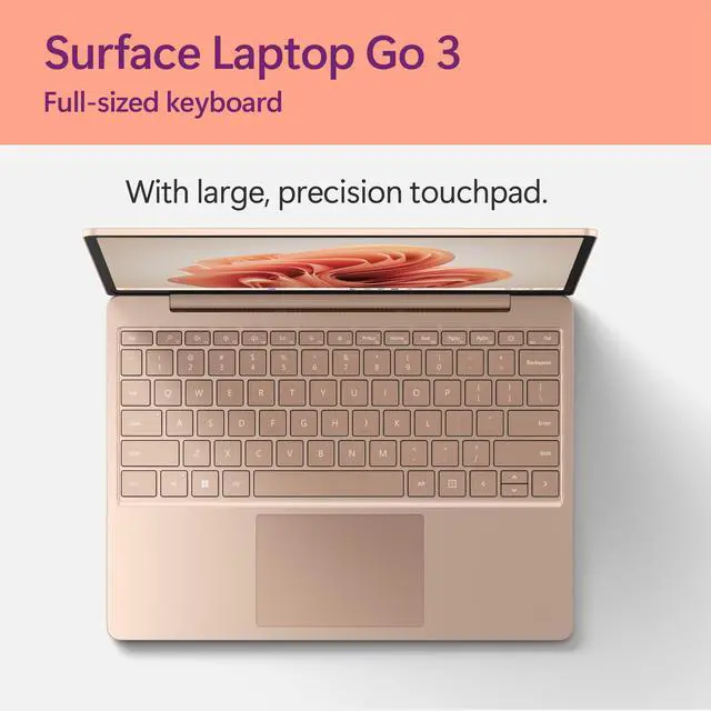 Alt view image 5 of 5 - Microsoft Surface Laptop Go 3 (2023) - 12.4" Touchscreen, Thin & Lightweight, Intel Core i5, 8GB RAM, 256GB SSD SSD, with Windows 11, Sandstone Color Copilot