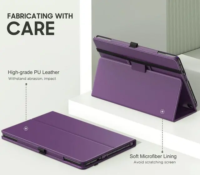 Alt view image 3 of 5 - MoKo Case Fits All-New  Kindle Fire HD 10 & 10 Plus Tablet (13th/11th Generation, 2023/2021 Release) 10.1" - Slim Folding Stand Cover with Auto Wake/Sleep, Purple