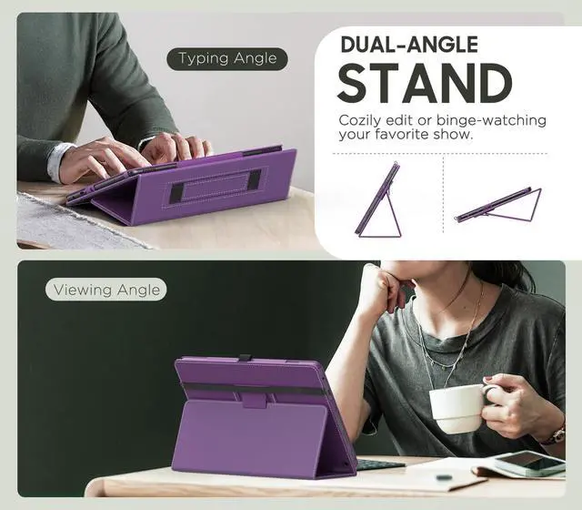 Alt view image 5 of 5 - MoKo Case Fits All-New  Kindle Fire HD 10 & 10 Plus Tablet (13th/11th Generation, 2023/2021 Release) 10.1" - Slim Folding Stand Cover with Auto Wake/Sleep, Purple