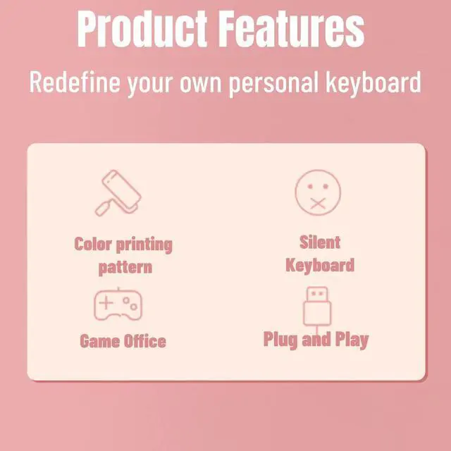 Alt view image 3 of 5 - Wired Keyboard, USB Ultra-Thin Cute Keyboard, Adjustable Back Bracket, no delay, Anti-wear, wear-Resistant and Anti-wear, Suitable for Home, Business Office, Games(Pink)