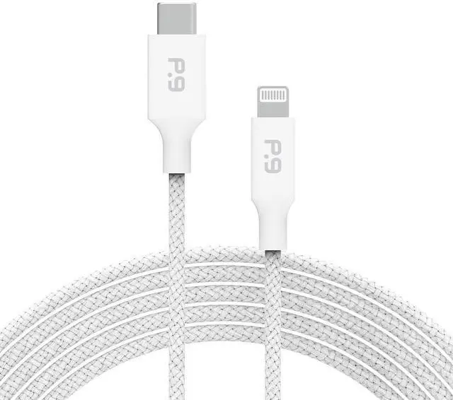 Main image of PureGear Braided USB C to Lightning Cable, Apple MFi Certified Charging Data Sync Cable Support Power Delivery & Type C Chargers for iPhone 14,14 Pro, 14 Pro Max,13,12,11,Xs,XR,X,SE,iPad, White (6 FT)