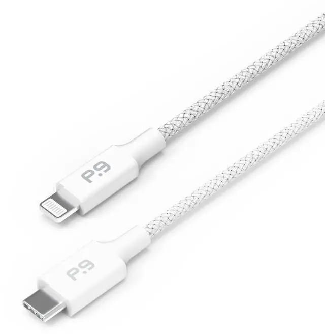Alt view image 4 of 4 - PureGear Braided USB C to Lightning Cable, Apple MFi Certified Charging Data Sync Cable Support Power Delivery & Type C Chargers for iPhone 14,14 Pro, 14 Pro Max,13,12,11,Xs,XR,X,SE,iPad, White (6 FT)