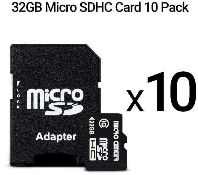 Alt view image 2 of 5 - Micro Center 32GB Class 10 MicroSDHC Flash Memory Card 10 Pack with Adapter for Mobile Device Storage Phone, Tablet, Drone & Full HD Video Recording - 80MB/s UHS-I, C10, U1 (10 Pack)