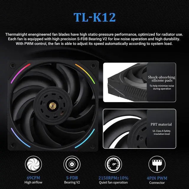 Alt view image 5 of 5 - Thermalright Frozen Vision 360 ARGB Black V2-Liquid CPU Water Cooler,with PWM Fans,2.88-inch Square Image IPS LCD Display for 480x480 Pixels,Computer CPU Water Cooler for AM4/AM5,Intel 1851/1700/115X