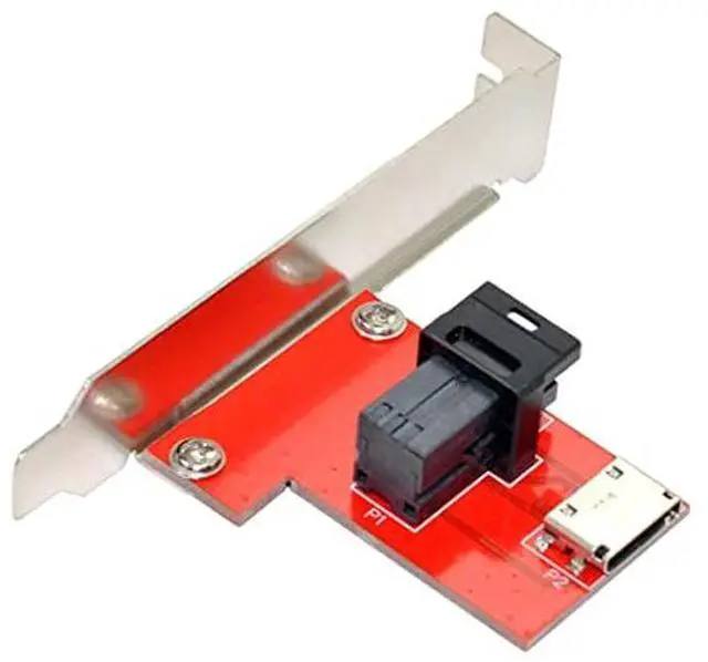 Alt view image 2 of 5 - CY PCI-Express 4.0 Mini SAS HD SFF-8643 to Oculink SFF-8611 SFF-8612 PCBA Female Adapter with Bracket