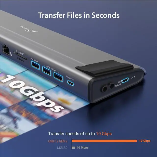 Alt view image 5 of 5 - j5create USB-C Dual 4K Display Docking Station with an M.2 SSD Slot (JCD551)