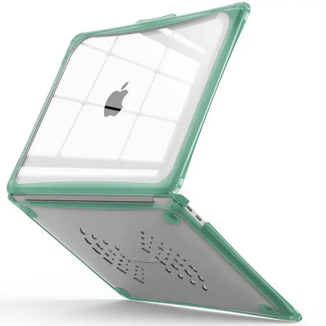 Main image of IBENZER Hexpact Compatible with MacBook Air 13 Inch Case 2022 2021 2020 M1 A2337 A2179 A1932, Heavy Duty Protective Case with Screen Lock for Mac Air 13 with Touch ID, Midnight Green, AT13-MTGN