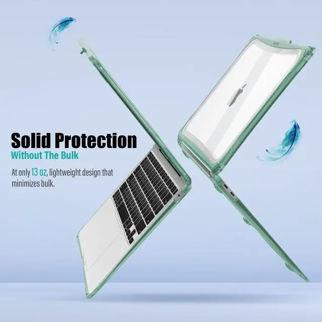 Alt view image 4 of 5 - IBENZER Hexpact Compatible with MacBook Air 13 Inch Case 2022 2021 2020 M1 A2337 A2179 A1932, Heavy Duty Protective Case with Screen Lock for Mac Air 13 with Touch ID, Midnight Green, AT13-MTGN