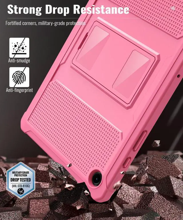 Alt view image 4 of 5 - MoKo Case Fit Galaxy Tab A9 Plus 11-Inch 2023 (SM-X210/X216/X218), Shockproof Full Body Rugged Stand Back Cover Built-in Screen Protector Fit Galaxy Tab A9+ 11" 2023, Conch Shell