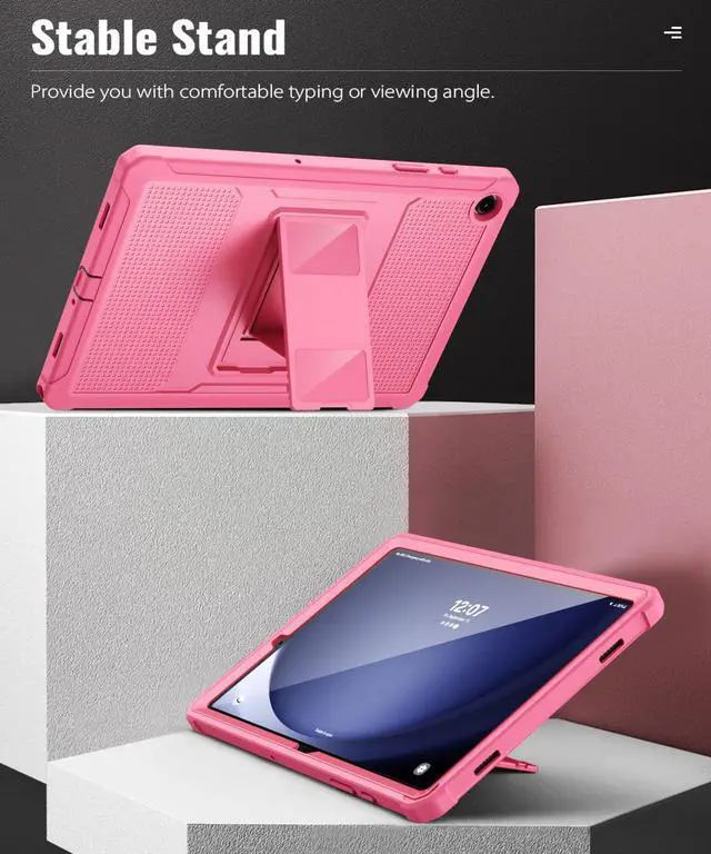 Alt view image 5 of 5 - MoKo Case Fit Galaxy Tab A9 Plus 11-Inch 2023 (SM-X210/X216/X218), Shockproof Full Body Rugged Stand Back Cover Built-in Screen Protector Fit Galaxy Tab A9+ 11" 2023, Conch Shell